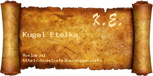 Kugel Etelka névjegykártya